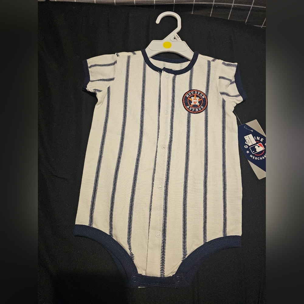 Navy and White Striped Kids One Piece Houston Astros